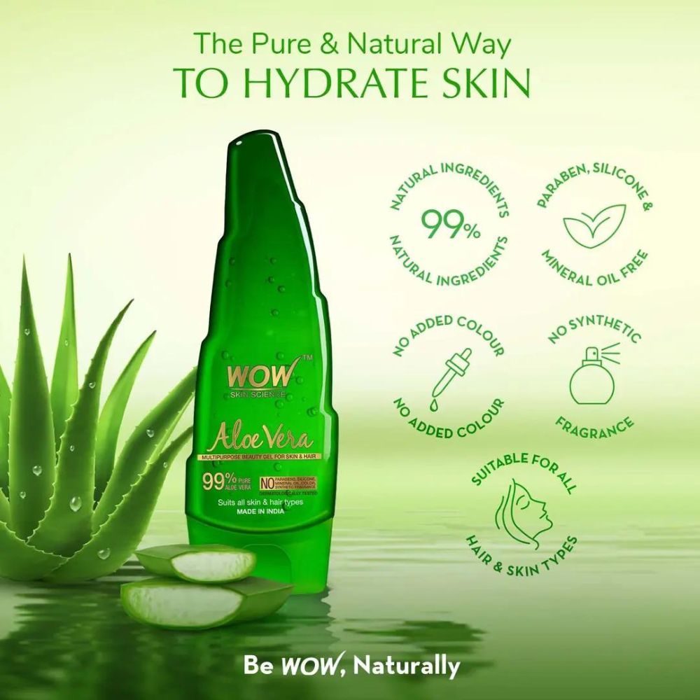 WOW Skin Science 99% Pure Aloe Vera Gel For Skin & Hair ( 250 ml ) ( Full Size )