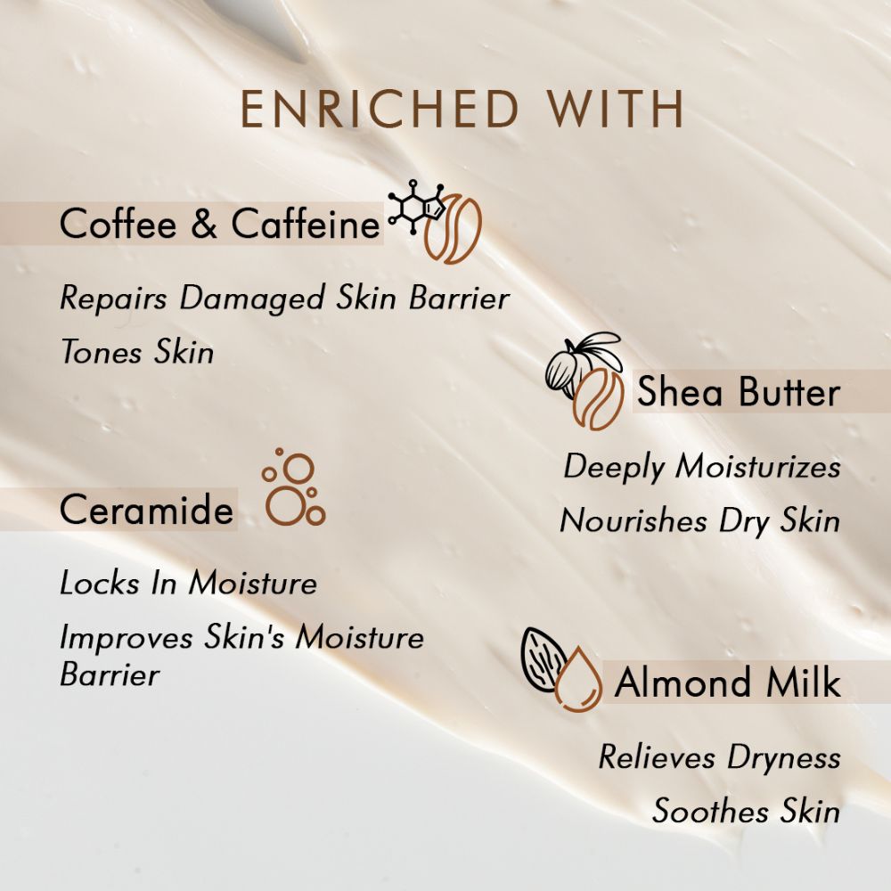 mCaffeine Cappuccino Coffee Face Moisturizer with Vitamin E - Almond Milk ( 50ml ) ( Full Size )