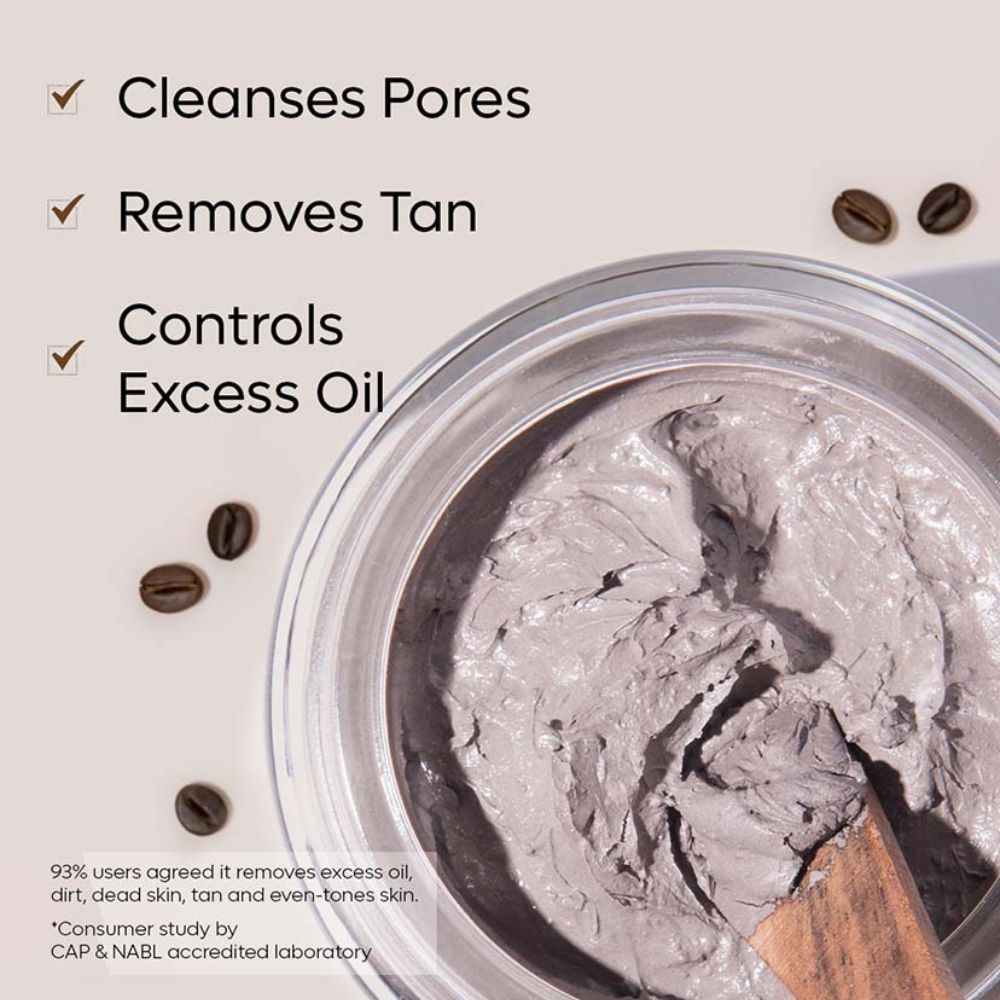 mCaffeine D-Tan Removal Coffee Clay Face Mask - Pore Cleansing Face Pack for Normal to Oily Skin (100gm) ( Full Size )