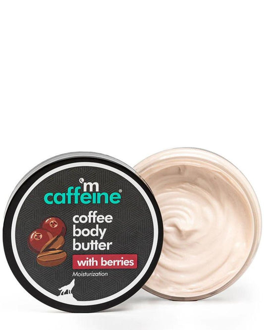 mCaffeine Coffee & Berries Body Butter with Shea Butter for Deep Moisturization & Smooth Skin ( 100 g ) (Full Size)