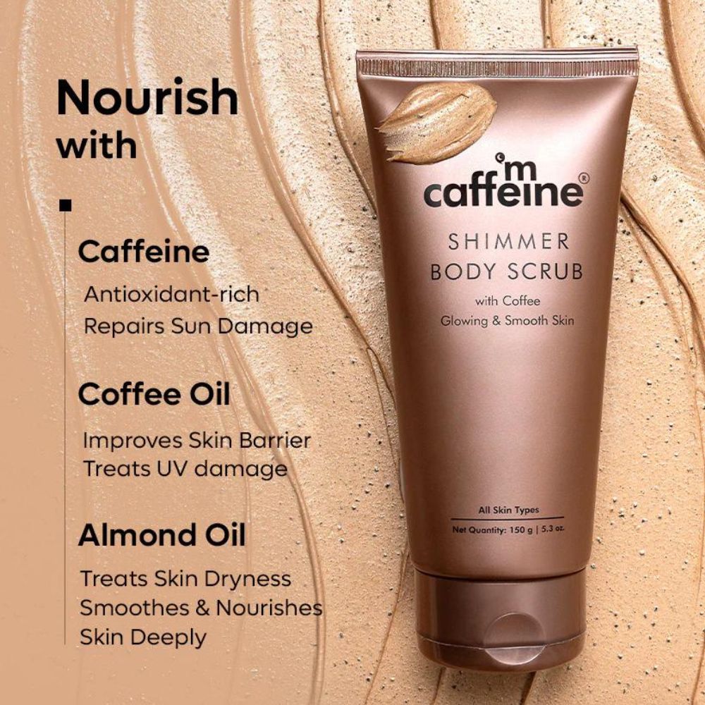 mCaffeine Shimmer Body Scrub with Coffee ( 150 g ) ( Full Size )