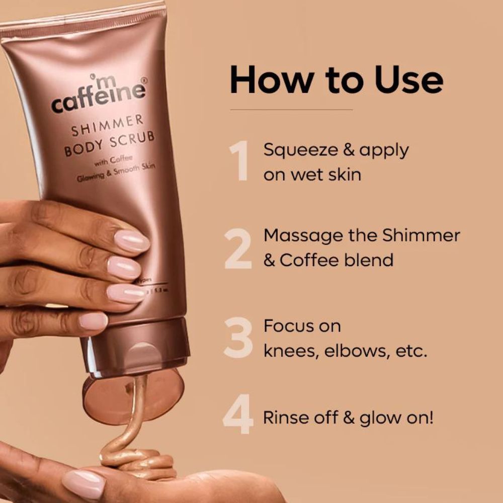 mCaffeine Shimmer Body Scrub with Coffee ( 150 g ) ( Full Size )