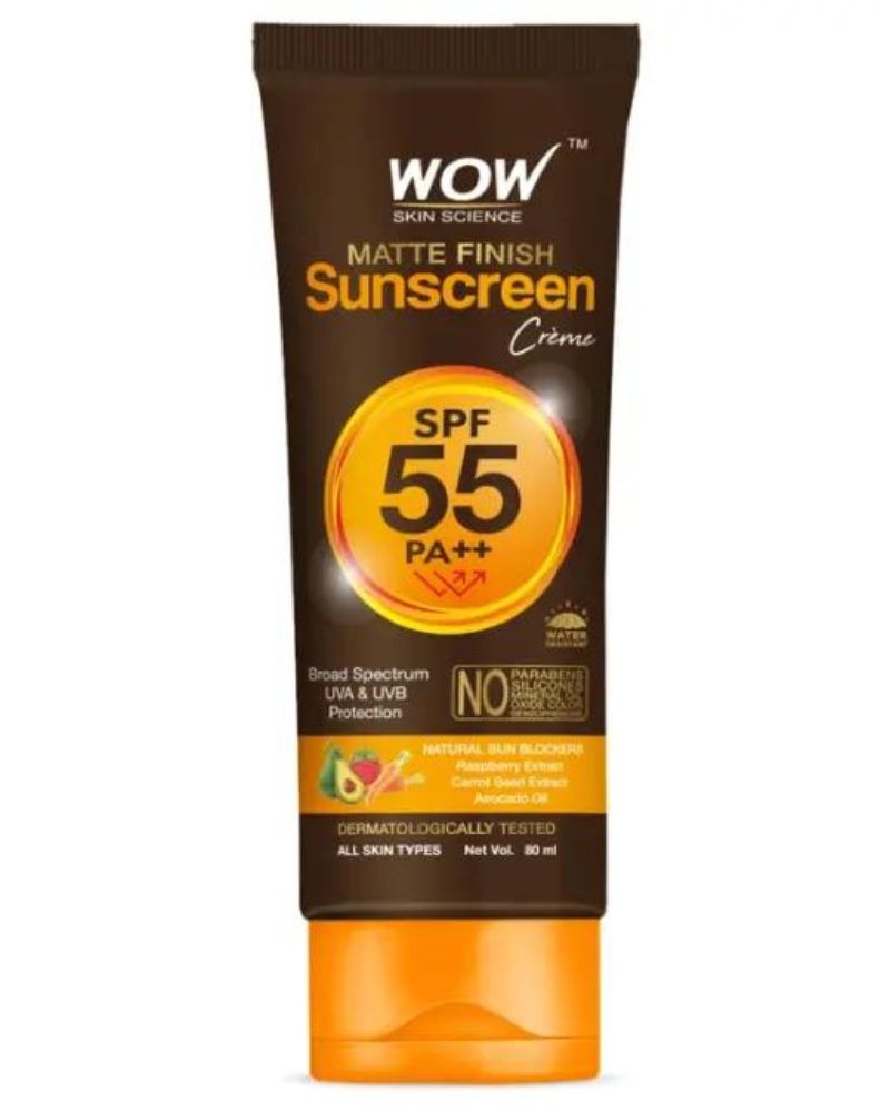 WOW Skin Science Sunscreen Matte Finish Spf 55 Pa++ ( 80 ML ) ( Full Size )