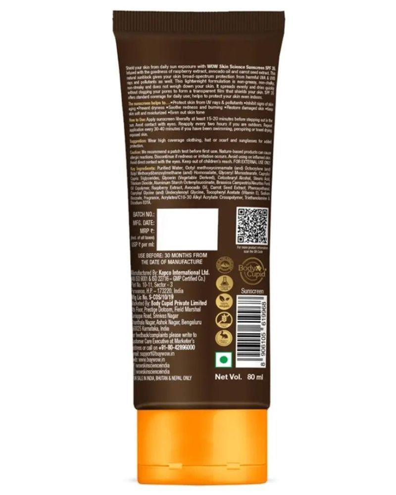 WOW Skin Science Sunscreen Matte Finish Spf 55 Pa++ ( 80 ML ) ( Full Size )