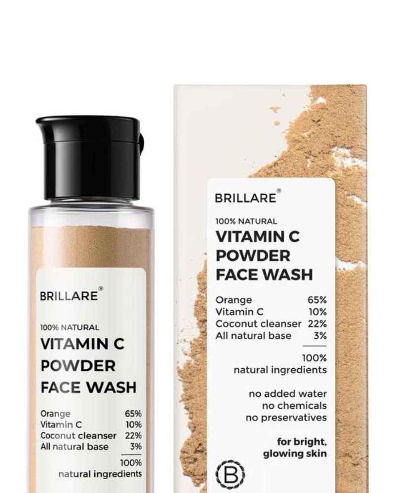 Brillare Vitamin C Powder Face Wash For Bright, Glowing Skin ( 30g ) ( Full Size )