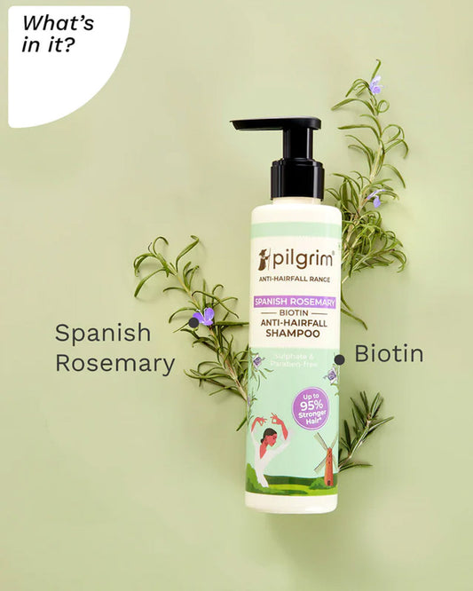 Pilgrim Spanish Rosemary & Biotin Anti-Hairfall Shampoo ( 200 ml ) ( Full Size )